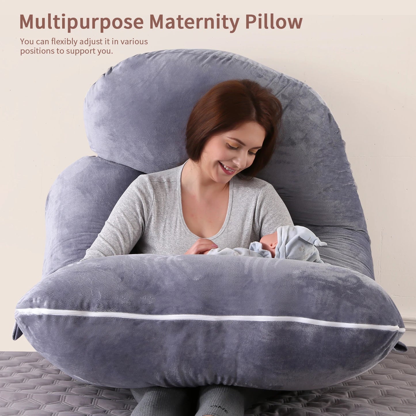 Zhejiang G Shaped Maternity Pillow With Removable Cover