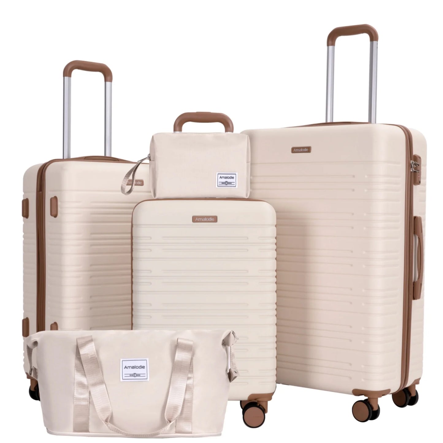 Amalodie 5 Piece Luggage Set Hardside Spinner TSA Lock