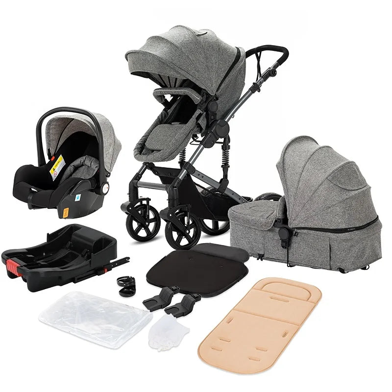 Travel System Stroller 3 in 1 Foldable With Car Seat