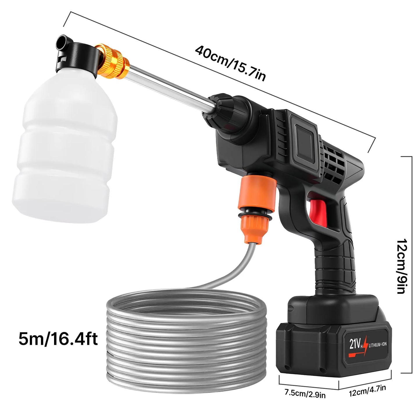 Hign-concerned Cordless Pressure Washer 3-In-1 Nozzle