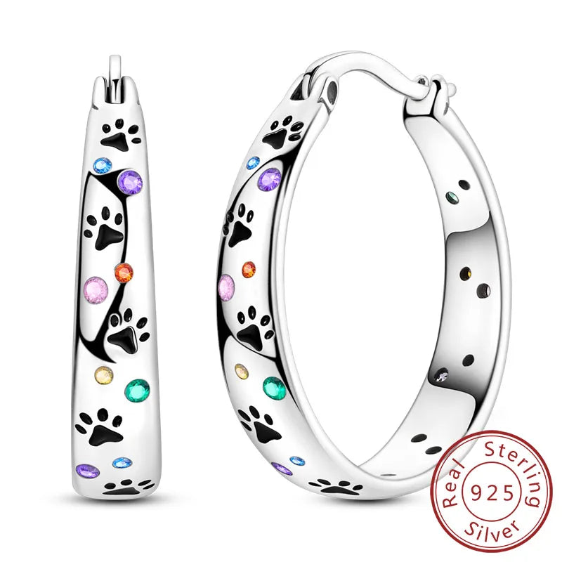 925 Sterling Silver Hoop Earrings Square Circle Heart