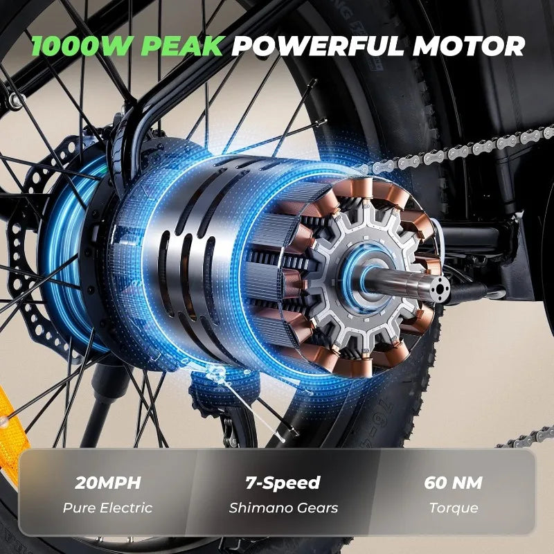 Hign-concerned U7 Electric Bike For Adults 1000W 20 MPH