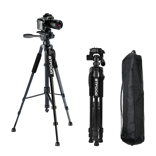 BTFOOR Phone Travel Tripod Aluminum Pan Head For DSLR