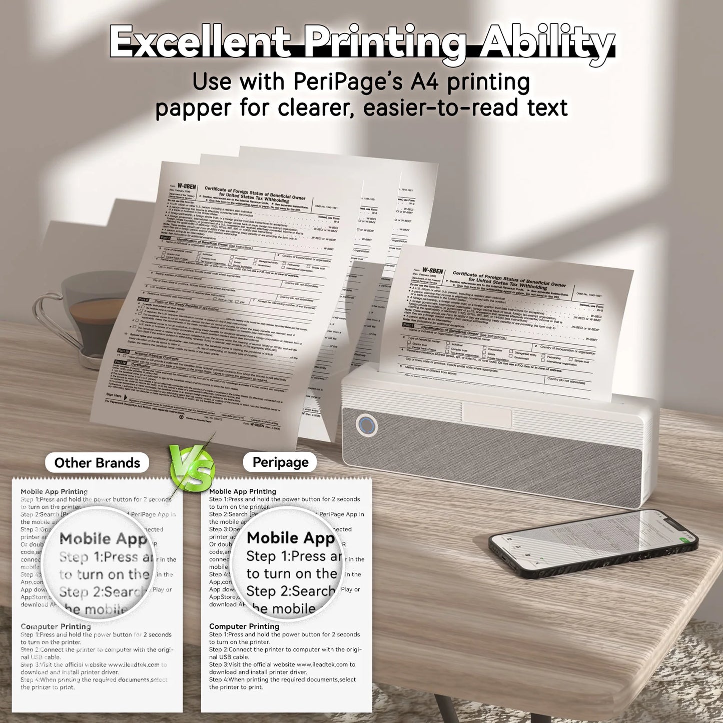 PeriPage P81 Portable Thermal Printer Bluetooth Travel