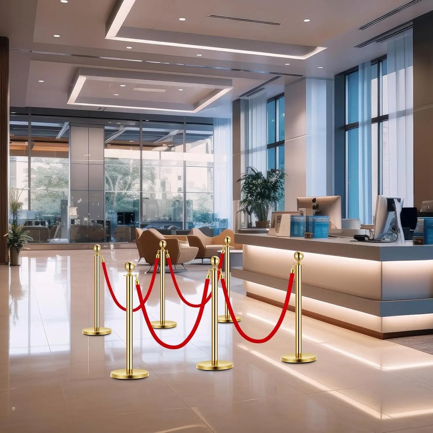 HiMISSCN Stanchion Posts With Velvet Ropes VIP Events