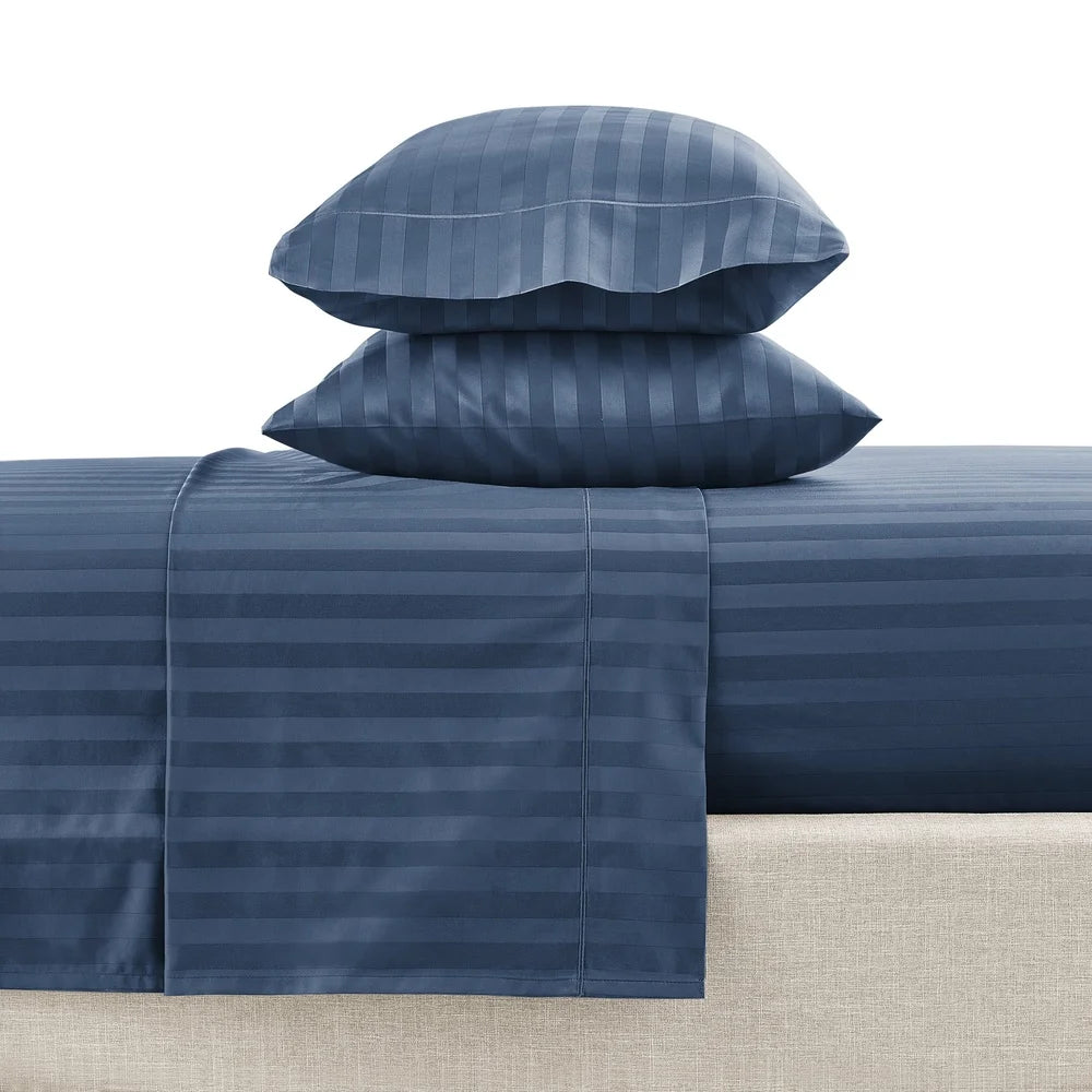 Dutrieux Egyptian Cotton Bed Sheets Set Striped 4 Piece