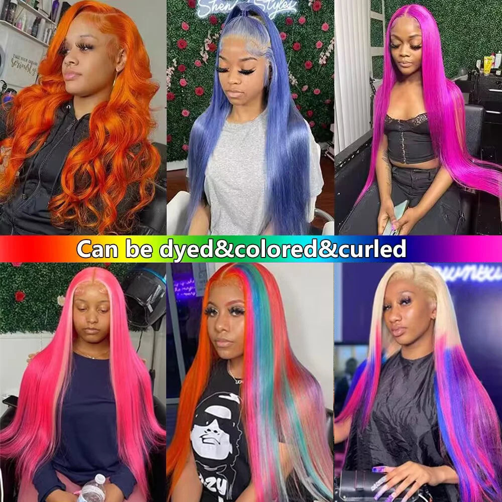 Mamushow Remy Human Hair Straight Lace Front Wig HD Lace