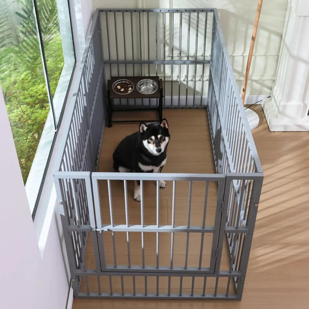 Heavy Duty Dog Playpen With Door For Indoor Outdoor Use