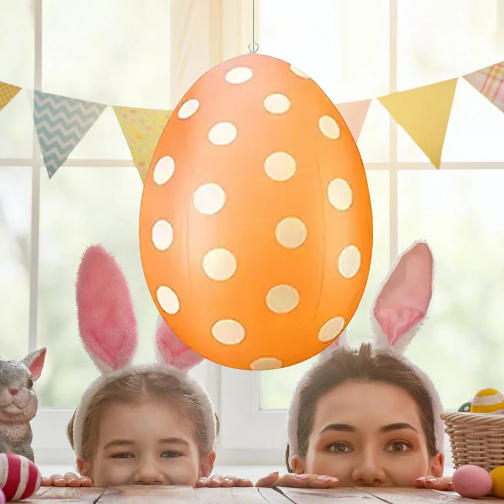 Easter Balloon Inflatable Giant Egg Easter Multifunction Ornament Ball Colorful Egg Balloon for Outdoor Garden Yard Lawn Pendant