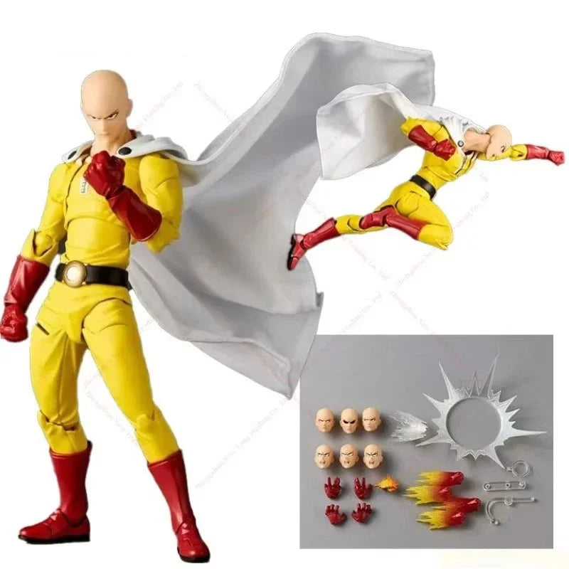 New Hot One Punch Man Saitama Amazing Yamaguchi Revoltech Saitama In Stock Anime Action Collection Figures Model Toys Gifts