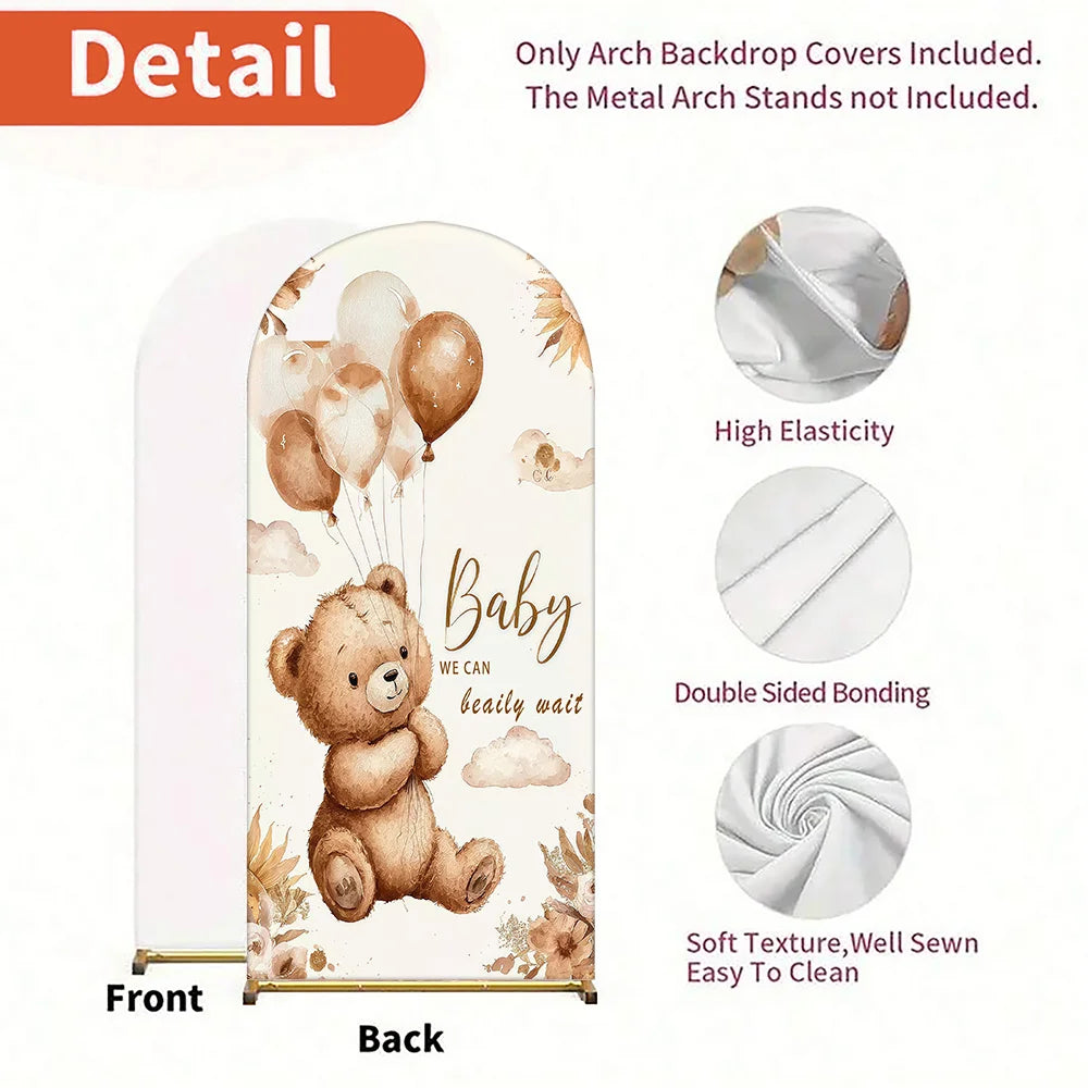 Teddy Bear Hot Air Balloon Theme Arch Backdrop, Cute Style, Durable, Kids Birthday/Party Decor, Seasonal Use, Event Scene