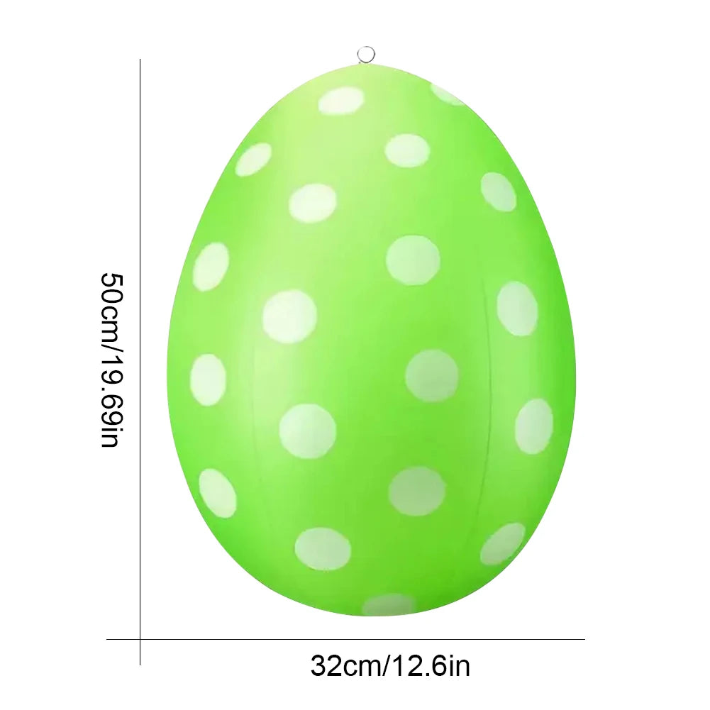 Easter Balloon Inflatable Giant Egg Easter Multifunction Ornament Ball Colorful Egg Balloon for Outdoor Garden Yard Lawn Pendant