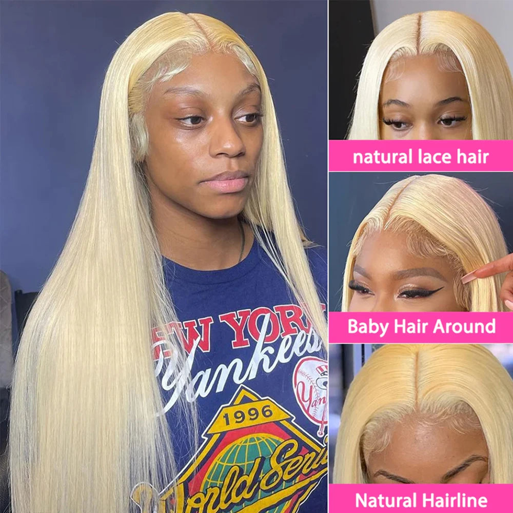 Mamushow Remy Human Hair Straight Lace Front Wig HD Lace