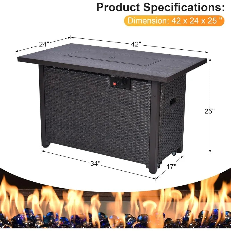 Propane Fire Pit Table With Auto Ignition And 50,000 BTU