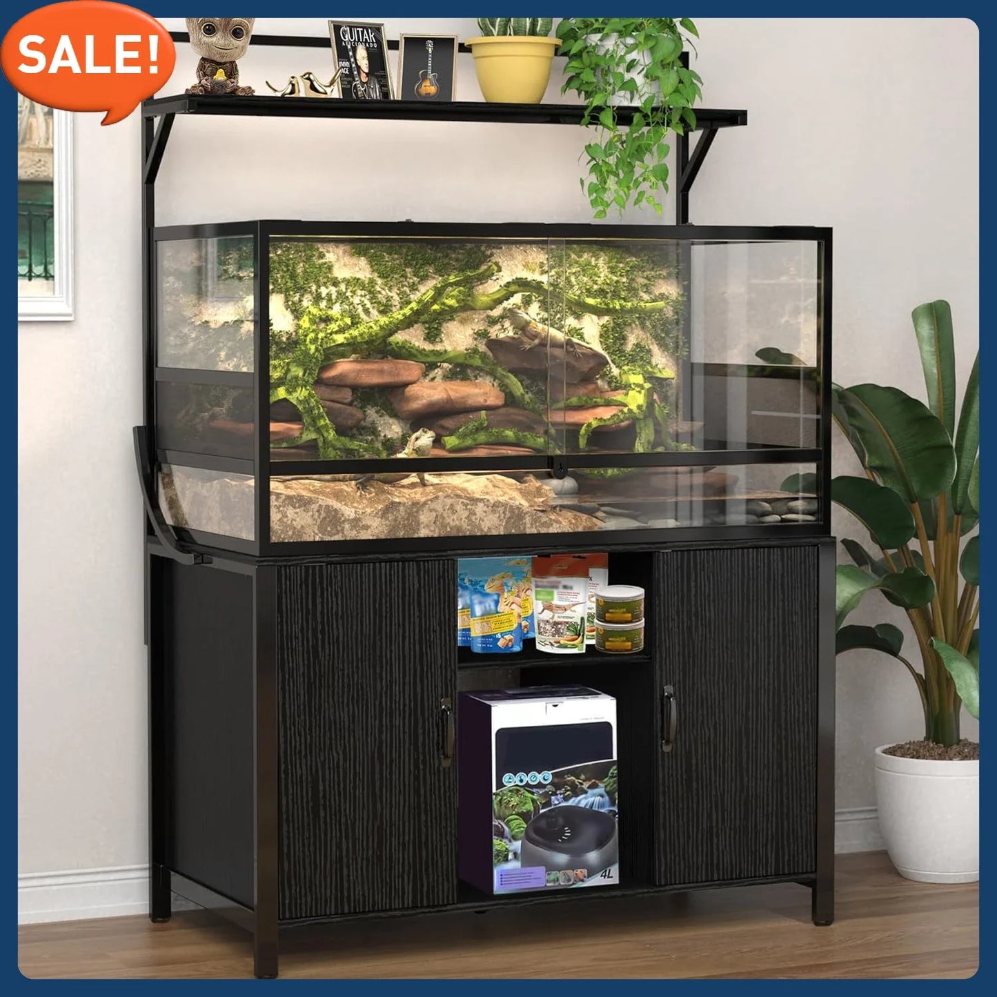 XMSJ Reptile Tank Stand Terrarium Cabinet For Accessories