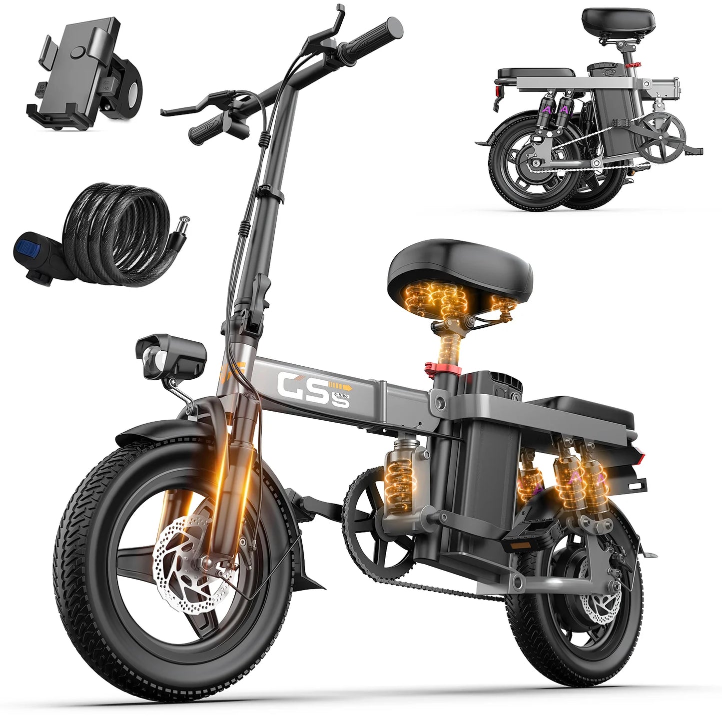 Folding Electric Bike for Adults 750W Peak Motor 48V Battery