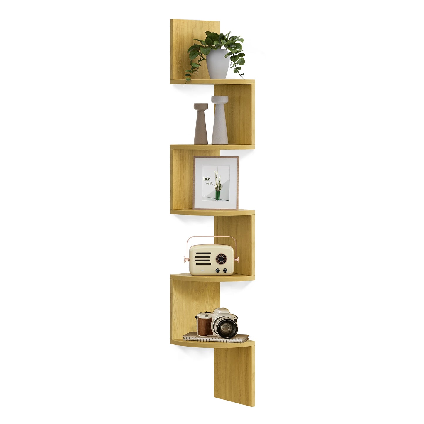 VASAGLE Five Tier Corner Wall Shelf And Plant Shelf