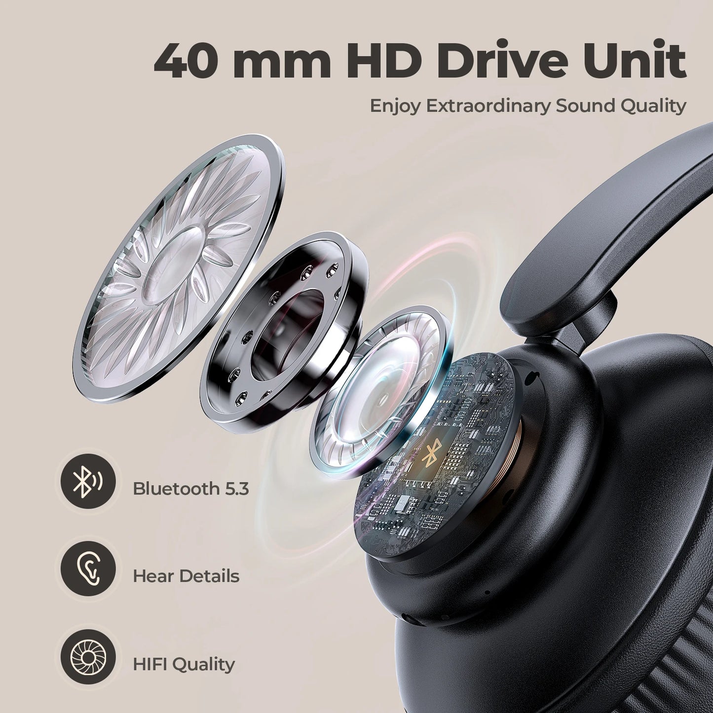 Gionee Wireless Headphones Built In Microphone Foldable