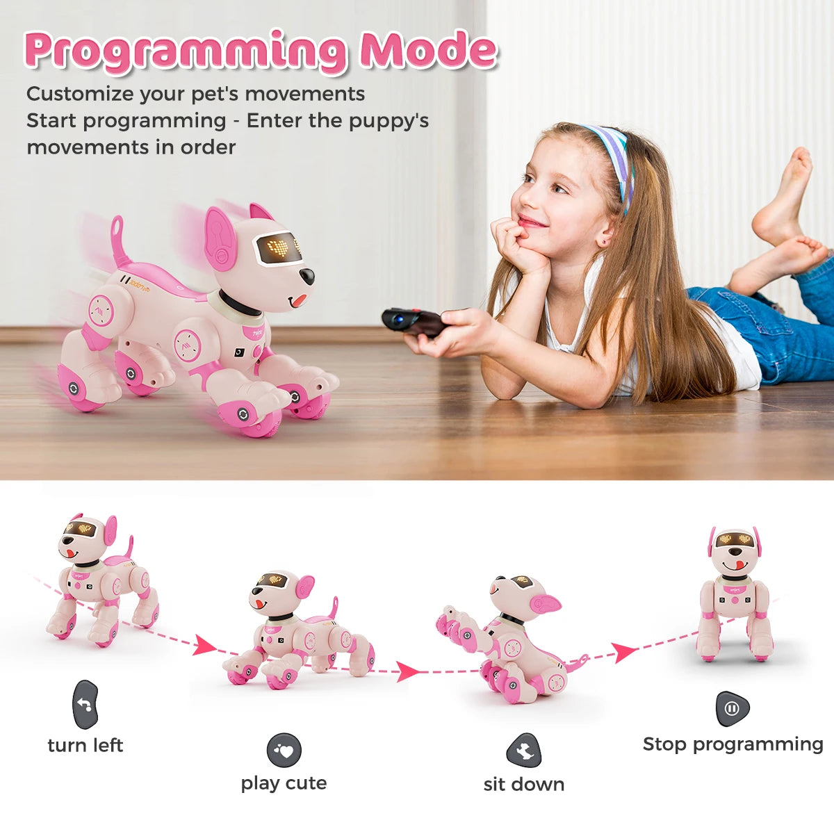 VATOS Robot Dog Toy With 2.4GHz Remote Voice Commands