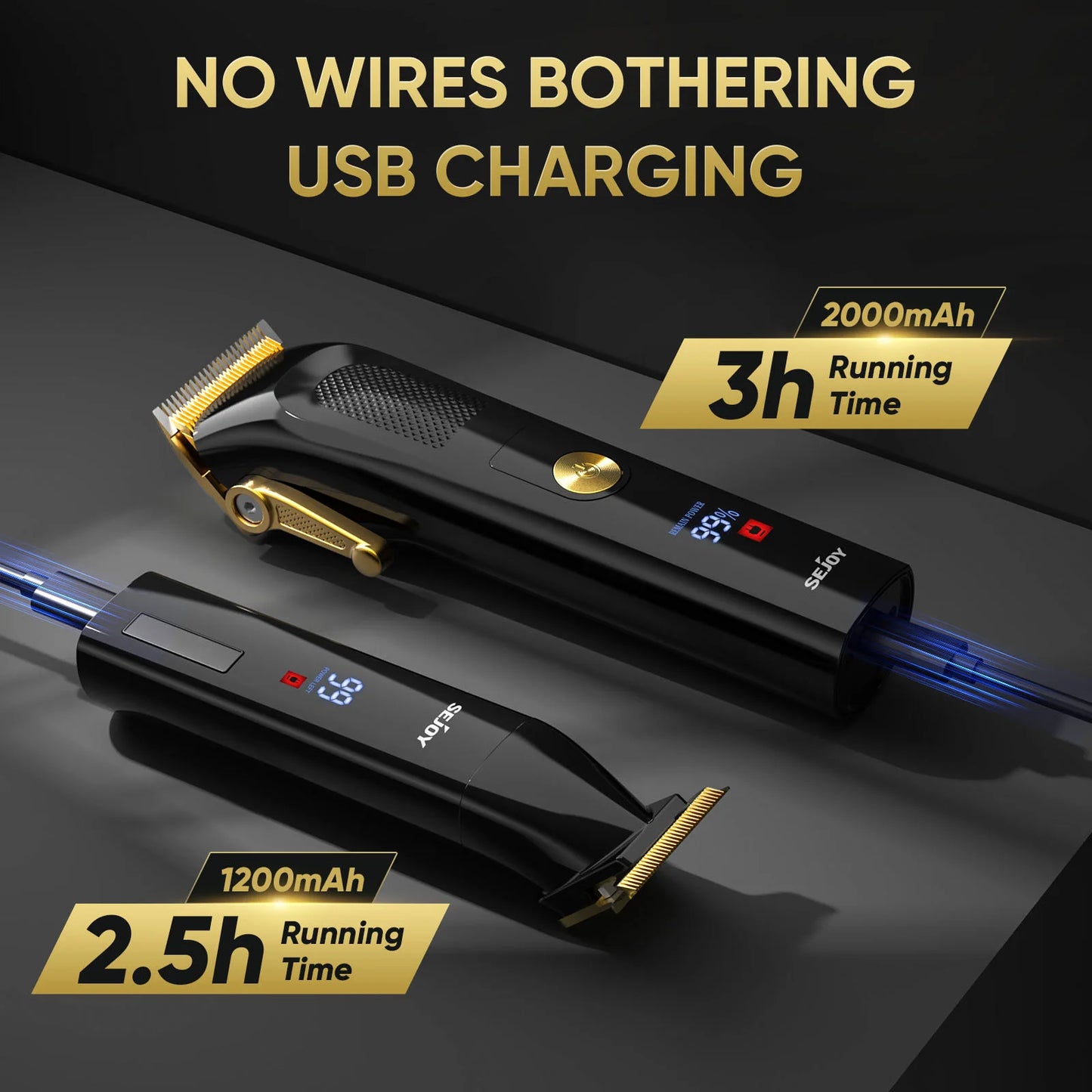 Sejoy Professional Hair Clippers For Men Cordless Grooming Set