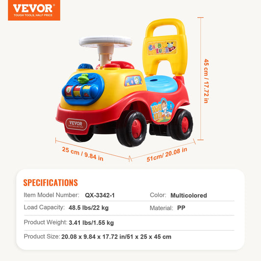 SucceBuy Toddler Ride On Push Car Sit to Stand Kids Ride On Toy Car with Music Steering Wheel Seat Storage for Toddlers