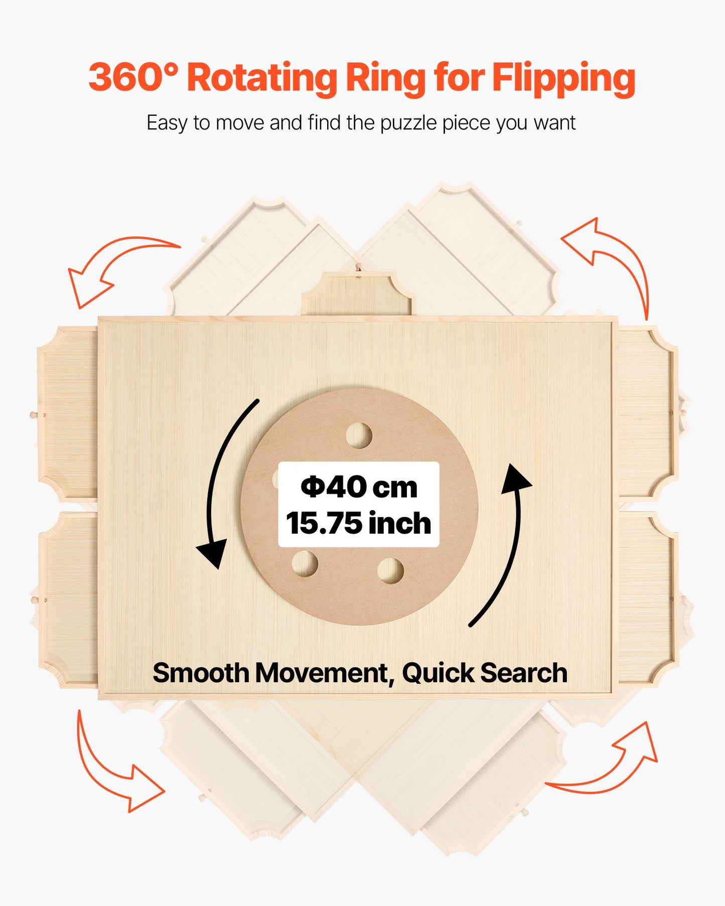 SucceBuy Rotating Puzzle Board With Drawers And Cover
