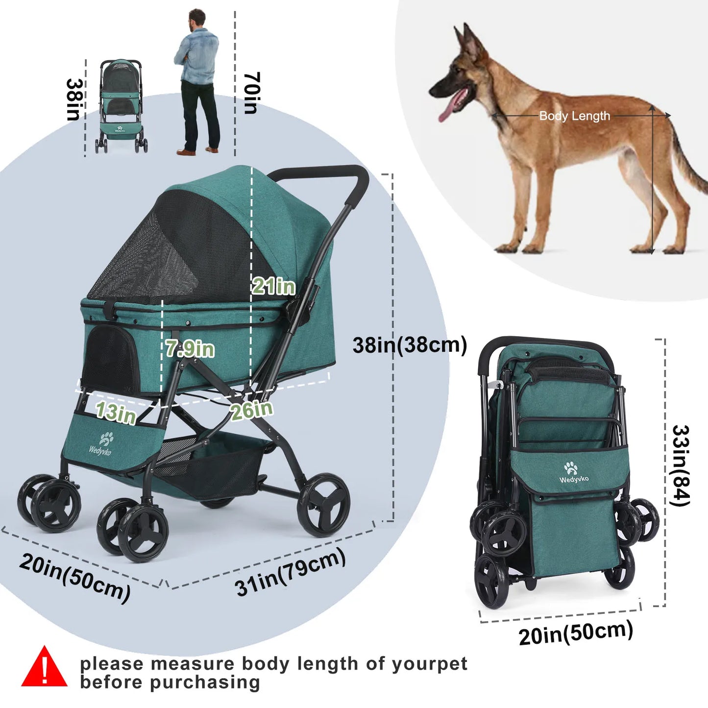 Breed Dog Stroller For Cats And Dogs With Poop Bags