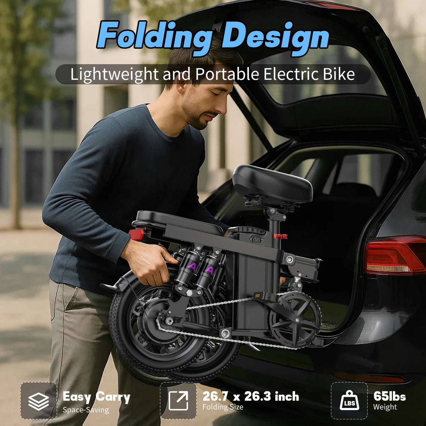 Folding Electric Bike for Adults 750W Peak Motor 48V Battery