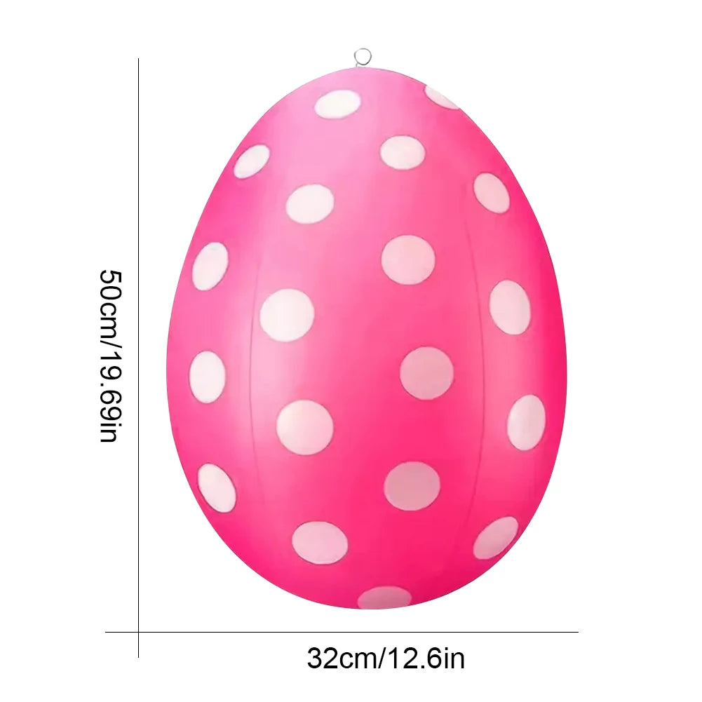 Easter Balloon Inflatable Giant Egg Easter Multifunction Ornament Ball Colorful Egg Balloon for Outdoor Garden Yard Lawn Pendant