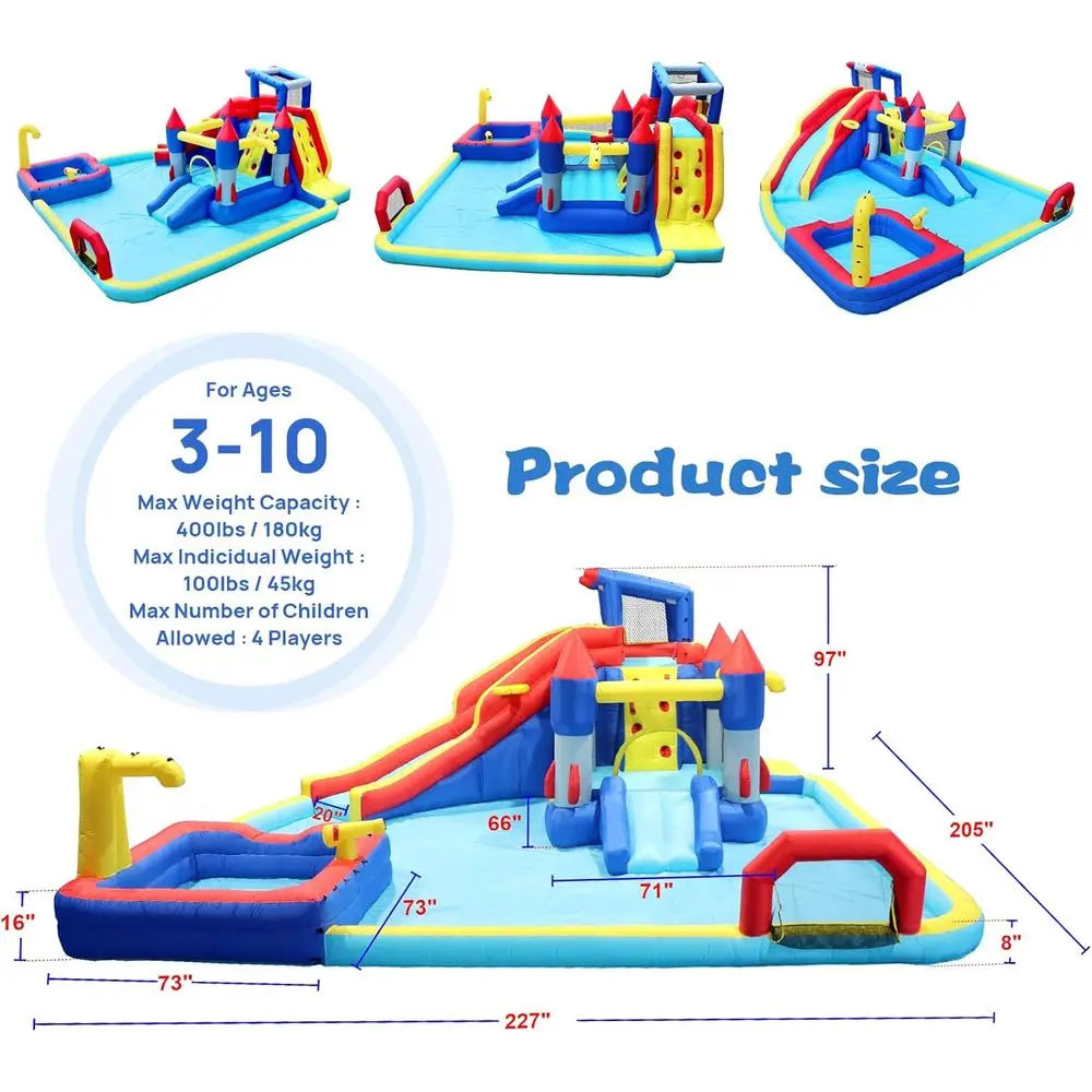 10 in 1 Iatable Water Slide Bounce House for Kids,19ft L x 17ft W x 8ft H,Blow Up Water Slide for Backyard,Iatable Pool Slide wi