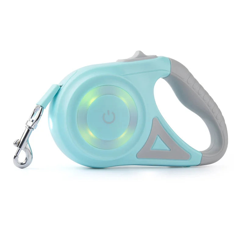 Booteely Retractable Dog Leash With LED Light Nylon Lead