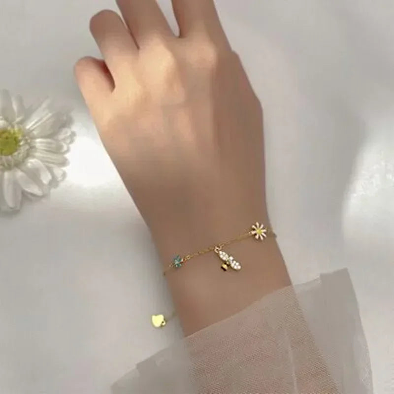 Wing Of Dream 925 Sterling Silver Charm Bracelet Zircon