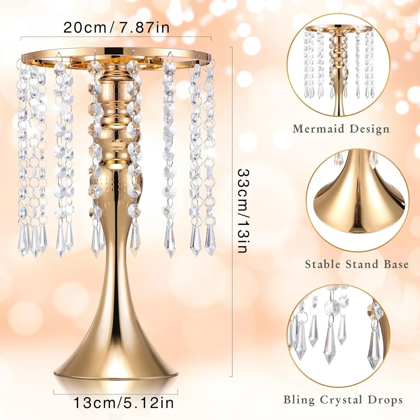 Hign Concerned Wedding Centerpieces Crystal Flower Stand Vases 4 Pieces