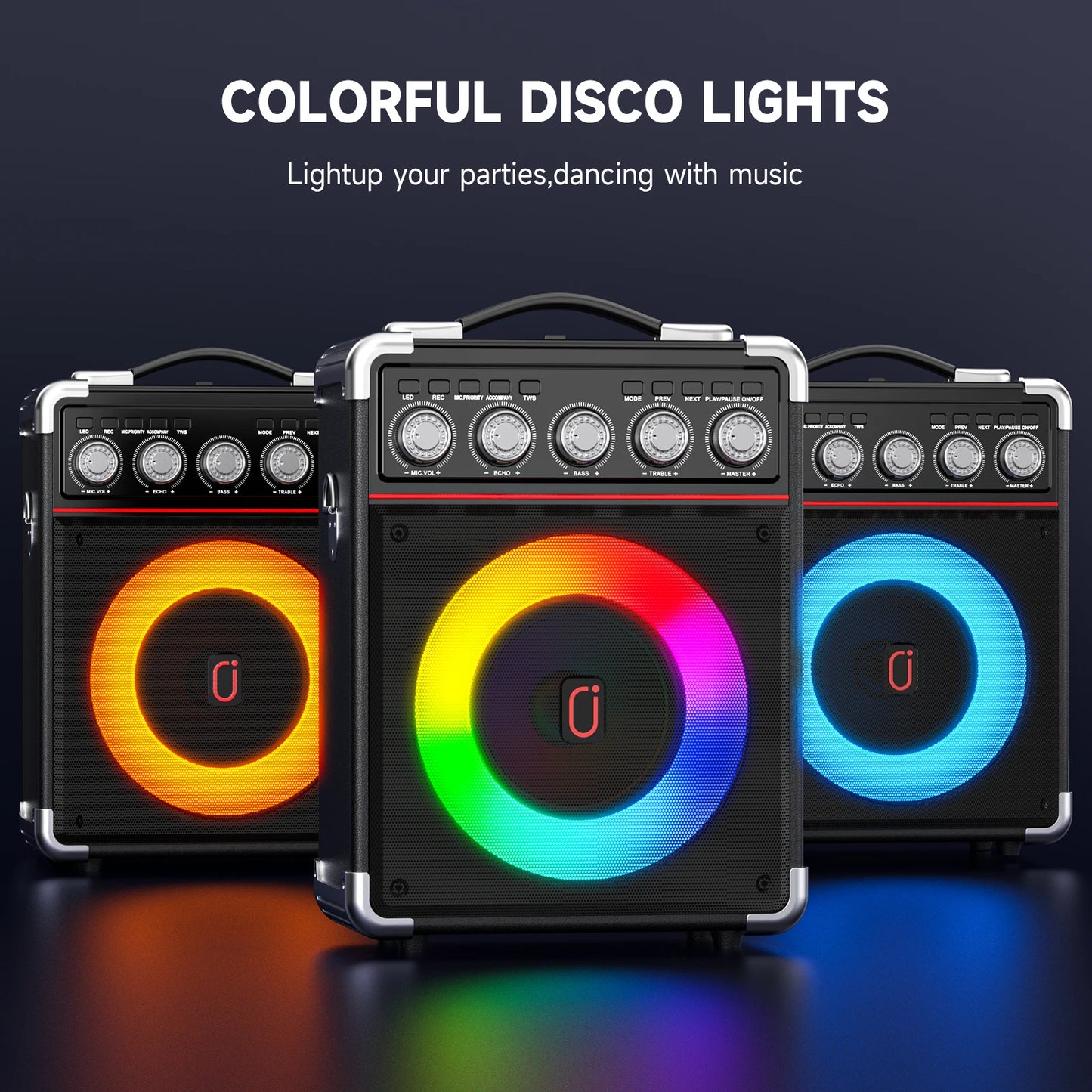 FanFun Karaoke Bluetooth Wireless Speaker LED Outdoor
