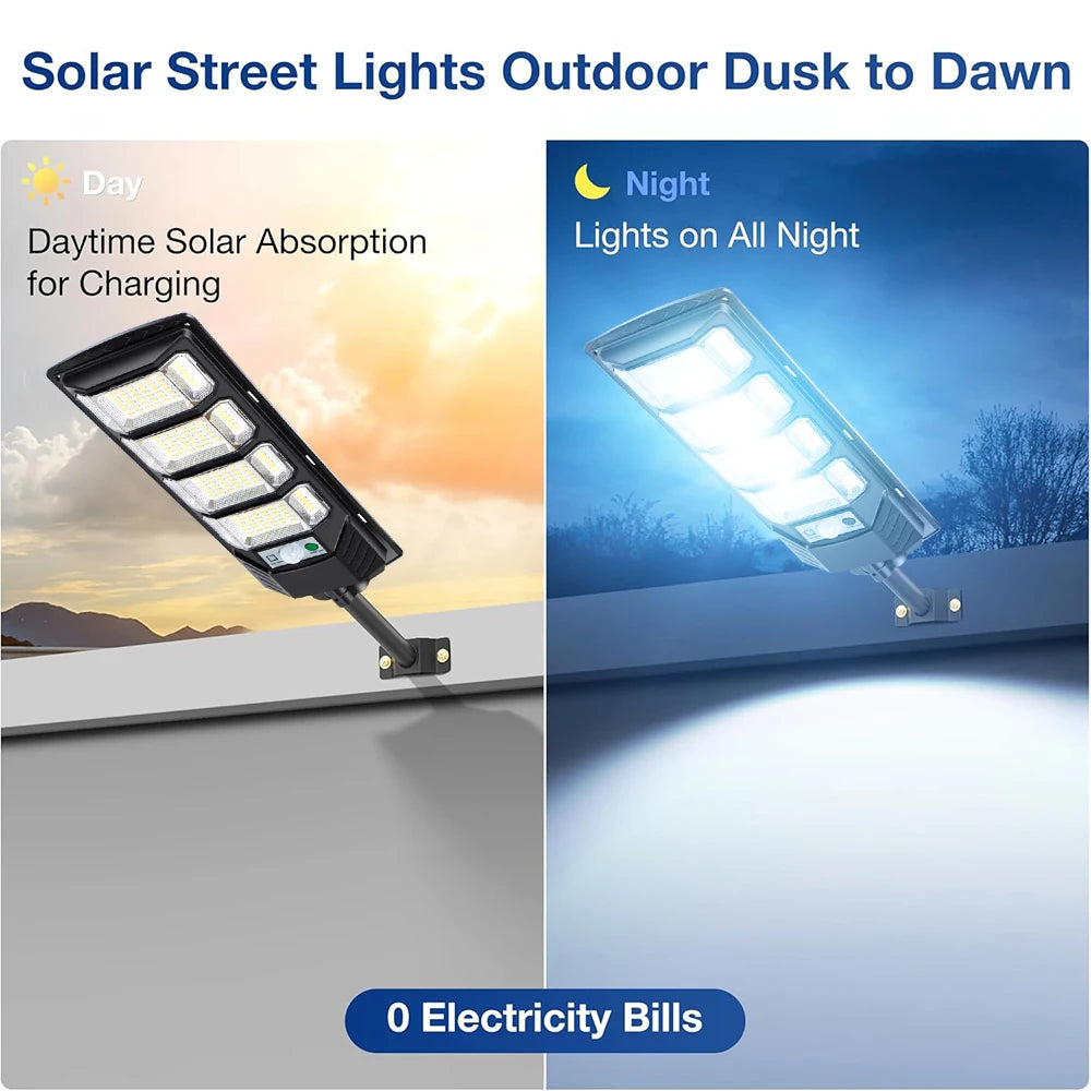 80000LM 192LED Solar LED Street Light With Motion Sensor