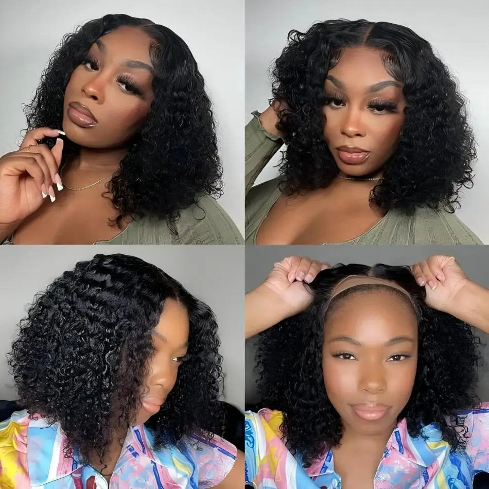 Wear And Go Glueless Bob Wig Human Hair Short Body Wave Lace Front 4x4 HD Lace Closure