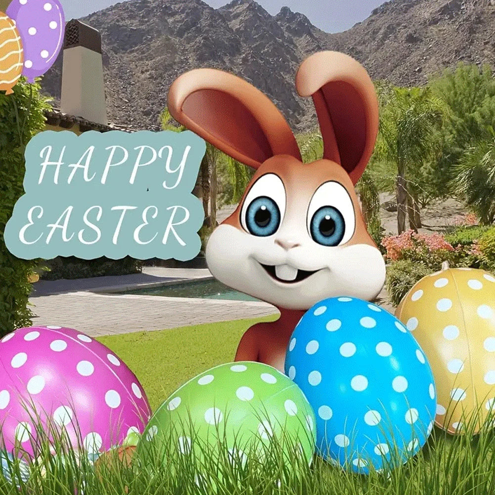 Easter Balloon Inflatable Giant Egg Easter Multifunction Ornament Ball Colorful Egg Balloon for Outdoor Garden Yard Lawn Pendant