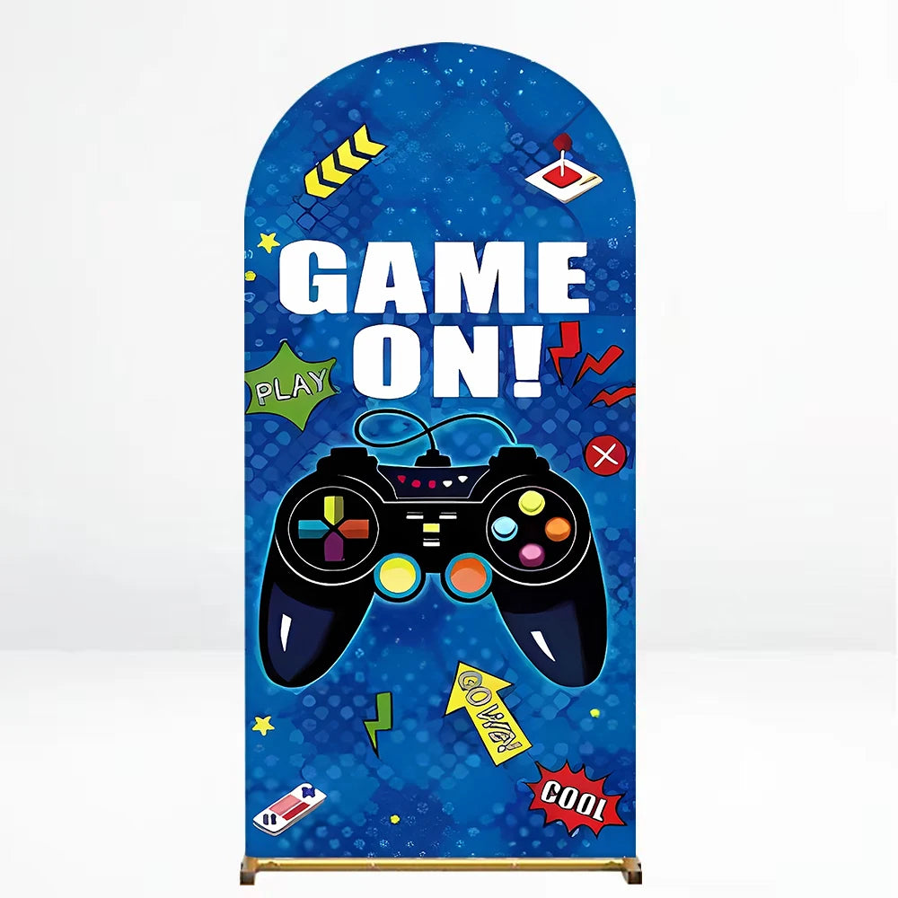 Game On Gaming Theme Arch Backdrop, Stylish, Durable, Kids Birthday/Party Decor, Seasonal Use, Event Scene