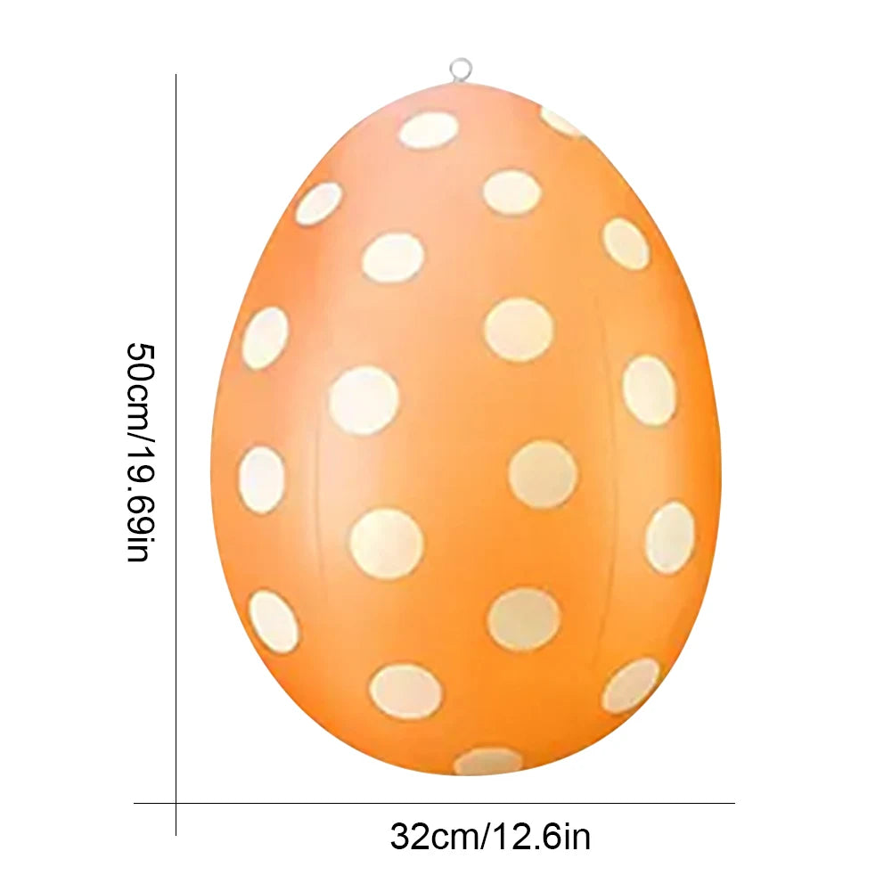Easter Balloon Inflatable Giant Egg Easter Multifunction Ornament Ball Colorful Egg Balloon for Outdoor Garden Yard Lawn Pendant