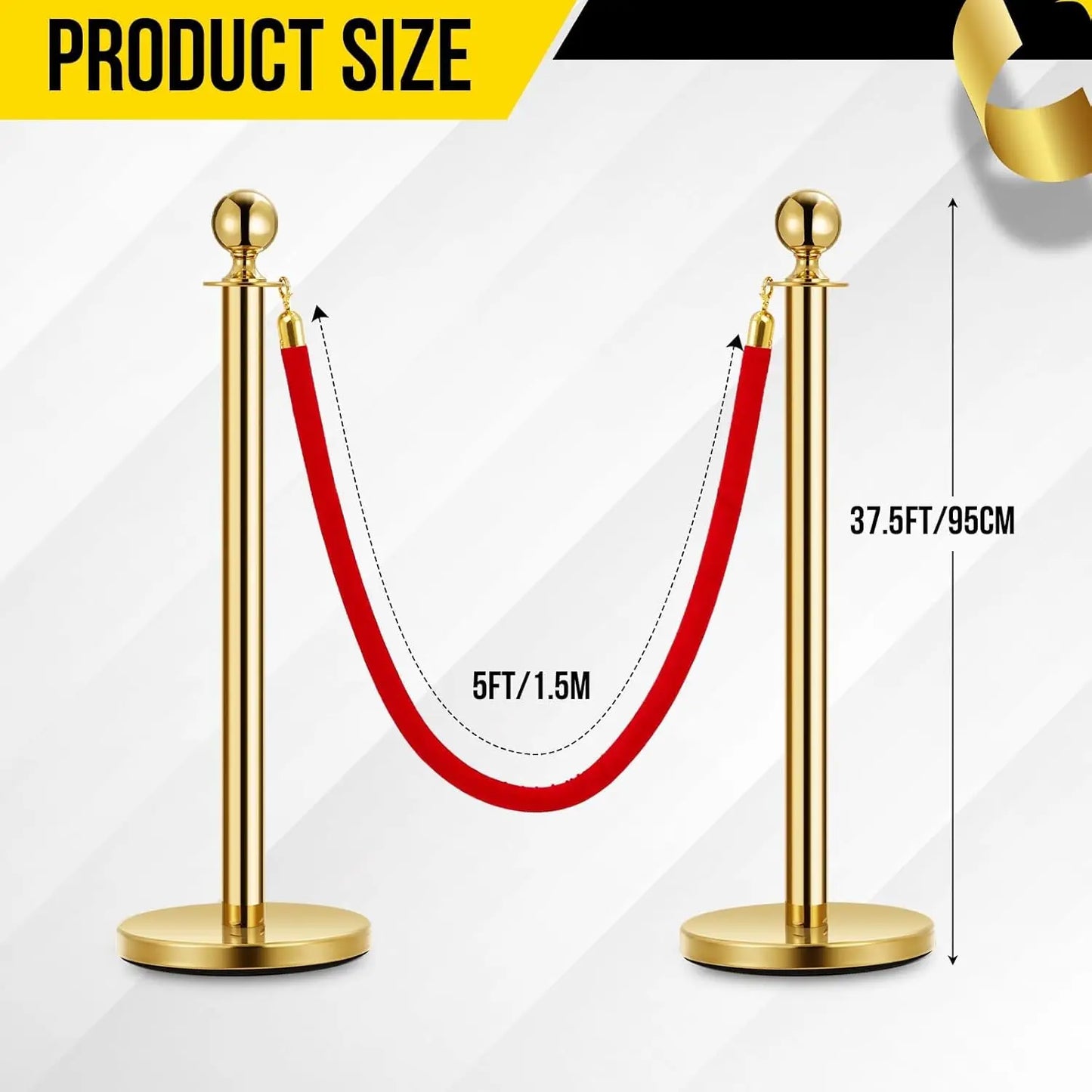 HiMISSCN Stanchion Posts With Velvet Ropes VIP Events