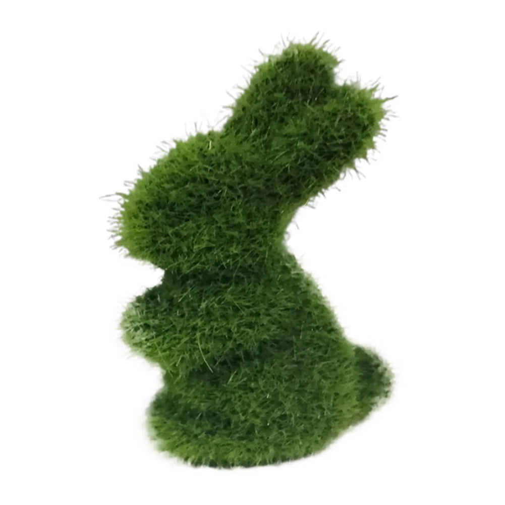 Easter Bunny Decor Easter Moss Rabbit Figurine Home Garden Party Decor Desktop Decoration for Living Room for 2024 Spring Easter