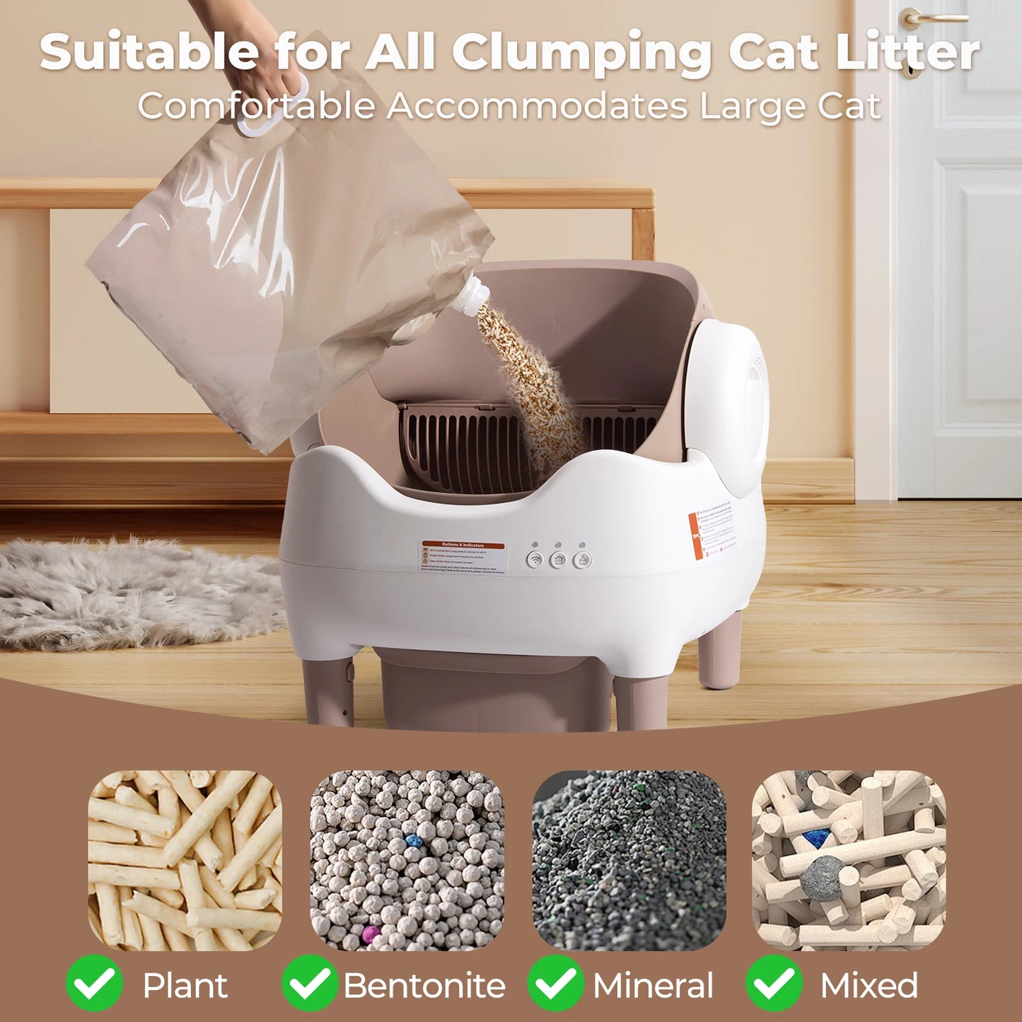 Lunapurr Self Cleaning Litter Box Cat Litter App Control
