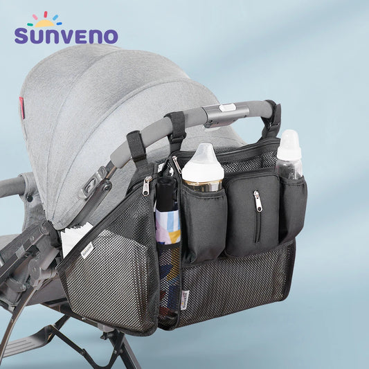 Sunveno Stroller Organizer Bag For Baby Pram Storage