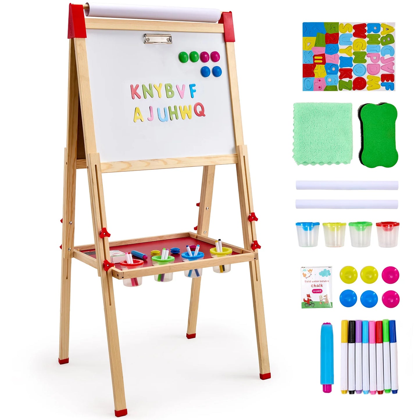 SucceBuy Magnetic Drawing Board For Kids Double Sided Art Easel