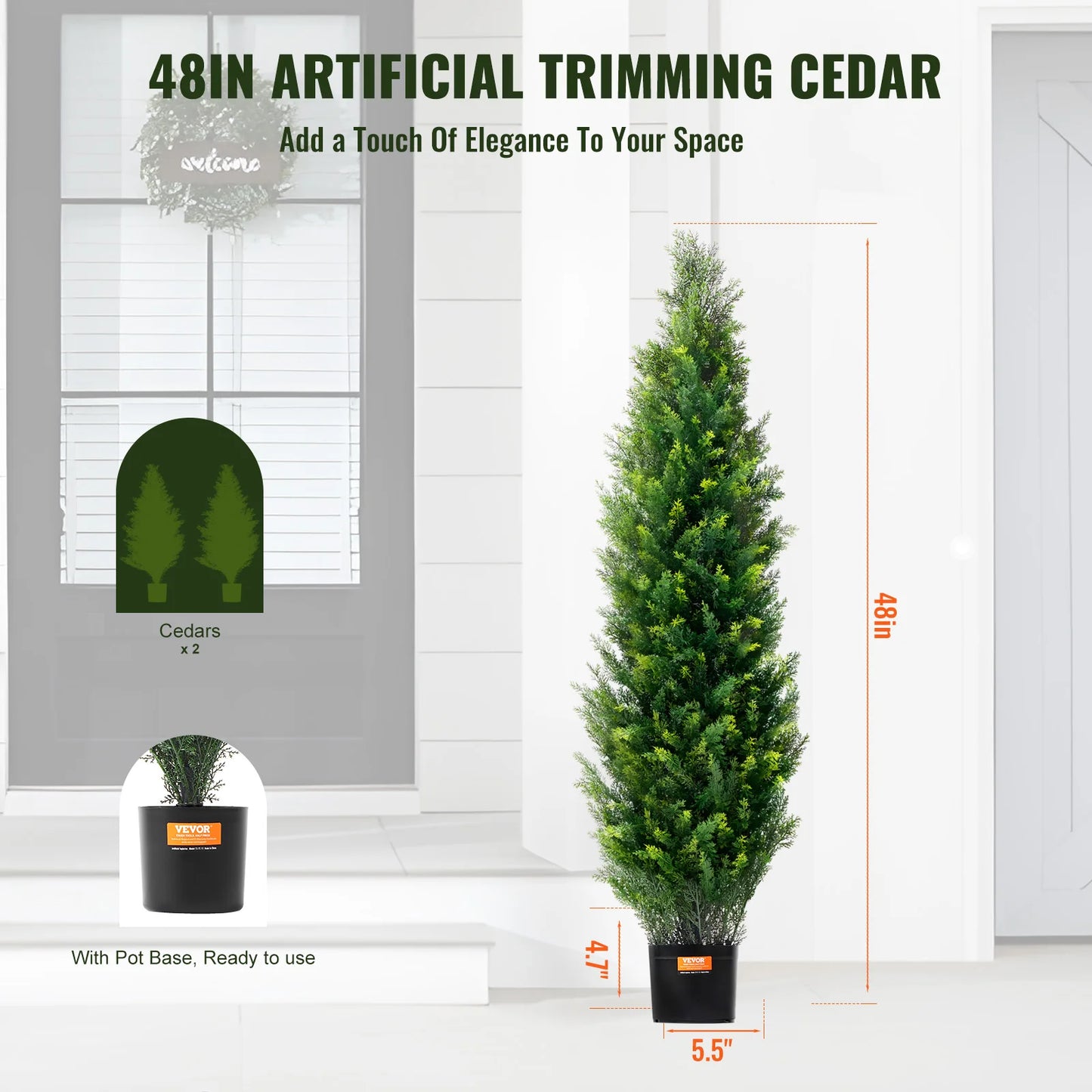 Shanghai Artificial Cedar Topiary Tree Evergreen Outdoor Decor