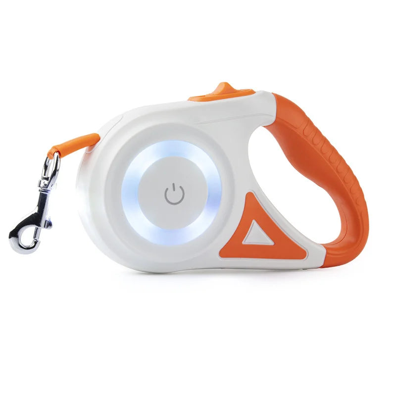 Booteely Retractable Dog Leash With LED Light Nylon Lead