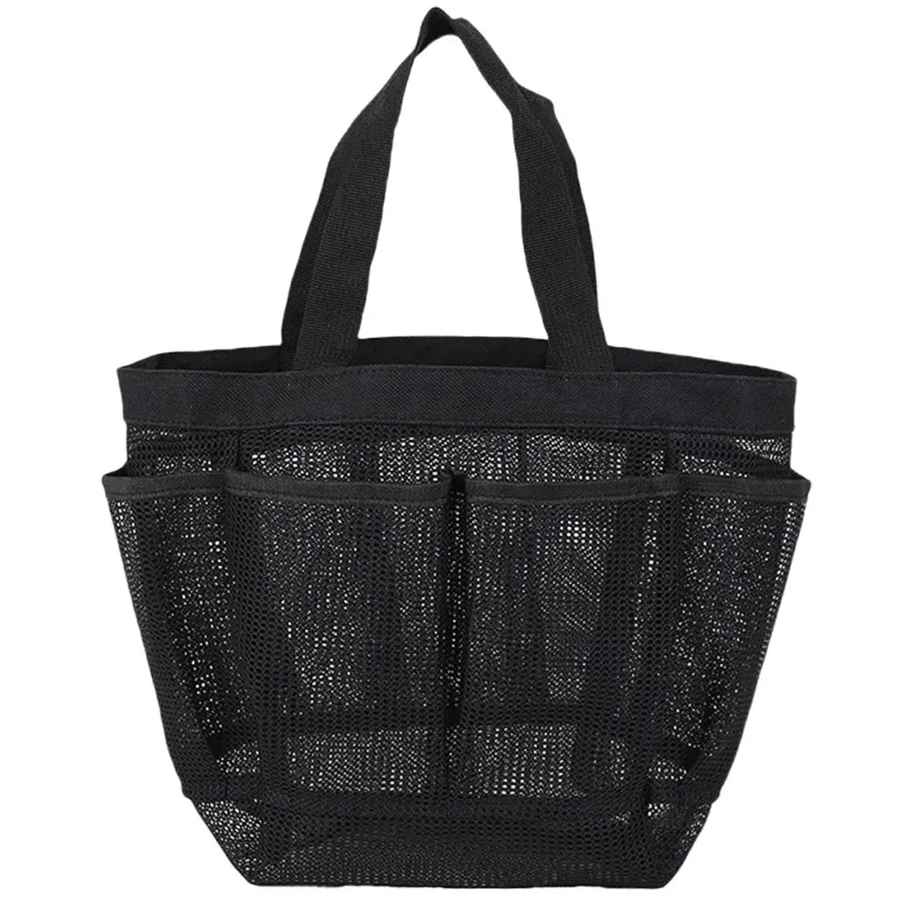 Mesh Shower Caddy Portable Shower Bag Multi-pockets Shower Basket Quick Dry Shower Tote Bag with Handle for College Dorm Travel