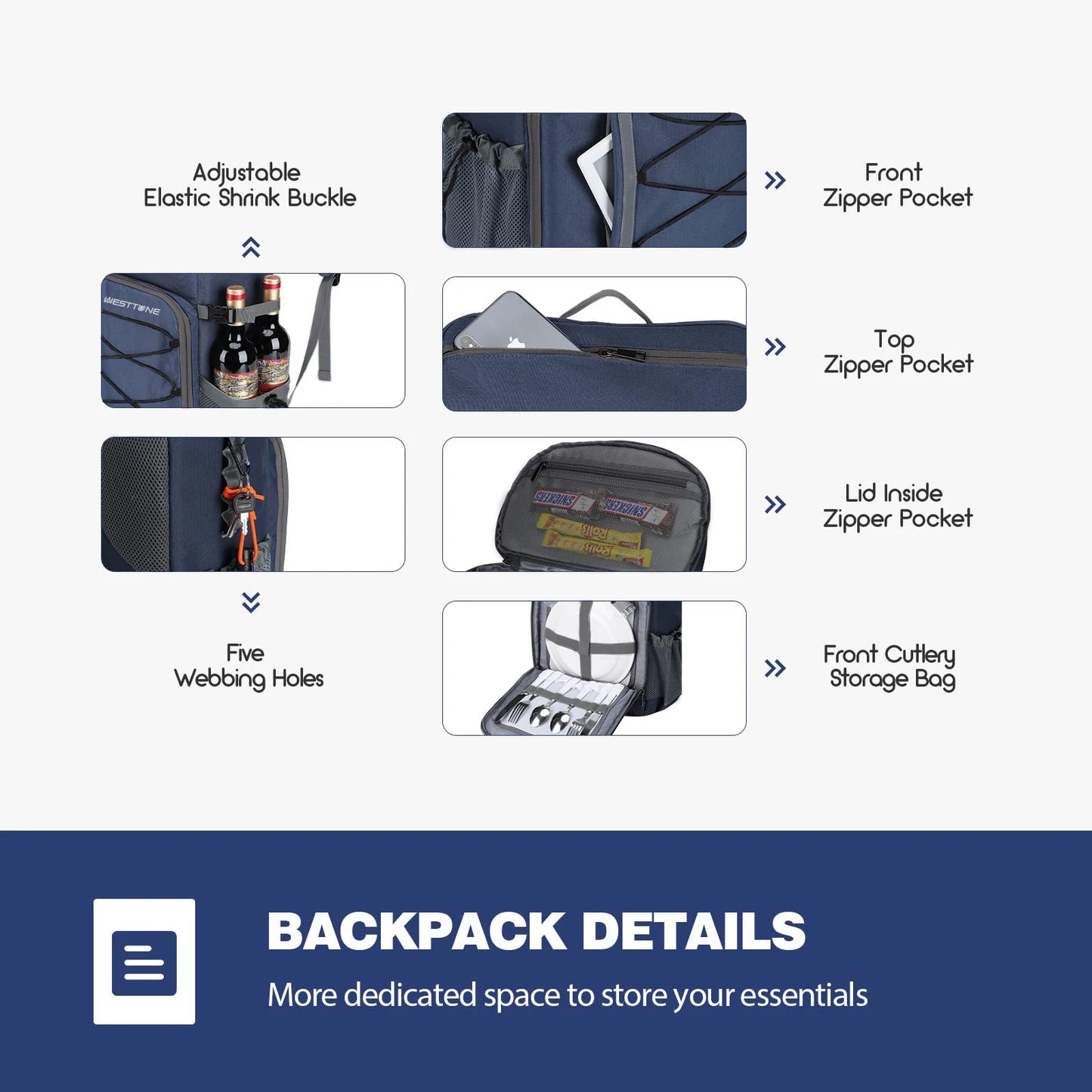 WestTune Can Cooler Backpack Leakproof Insulated Soft Cooler