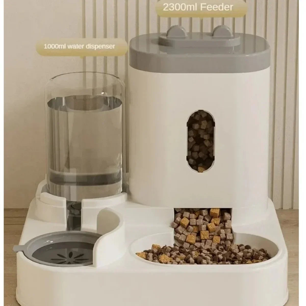 Feature Automatic Feeder Dog Cat Food Bowl Water Fountain