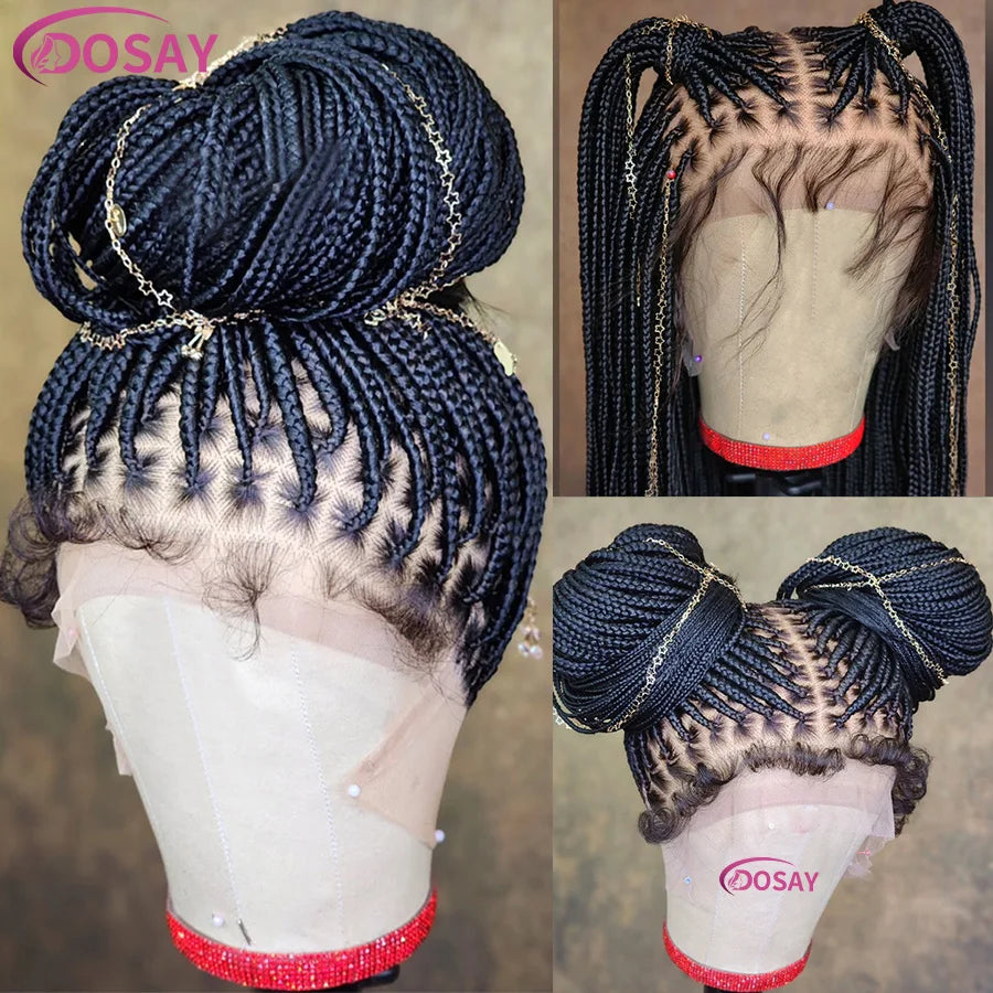 Dosay Synthetic Box Braided Wig Full Lace Cornrow Wig